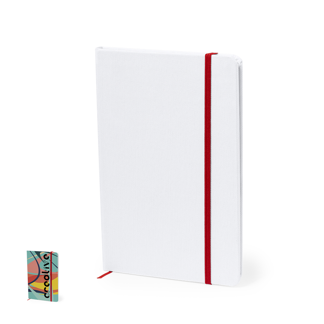 Bloc de notas personalizado para sublimación Groly de RPET 600D blanco - Oficina - Regalo Promocional Personalizado