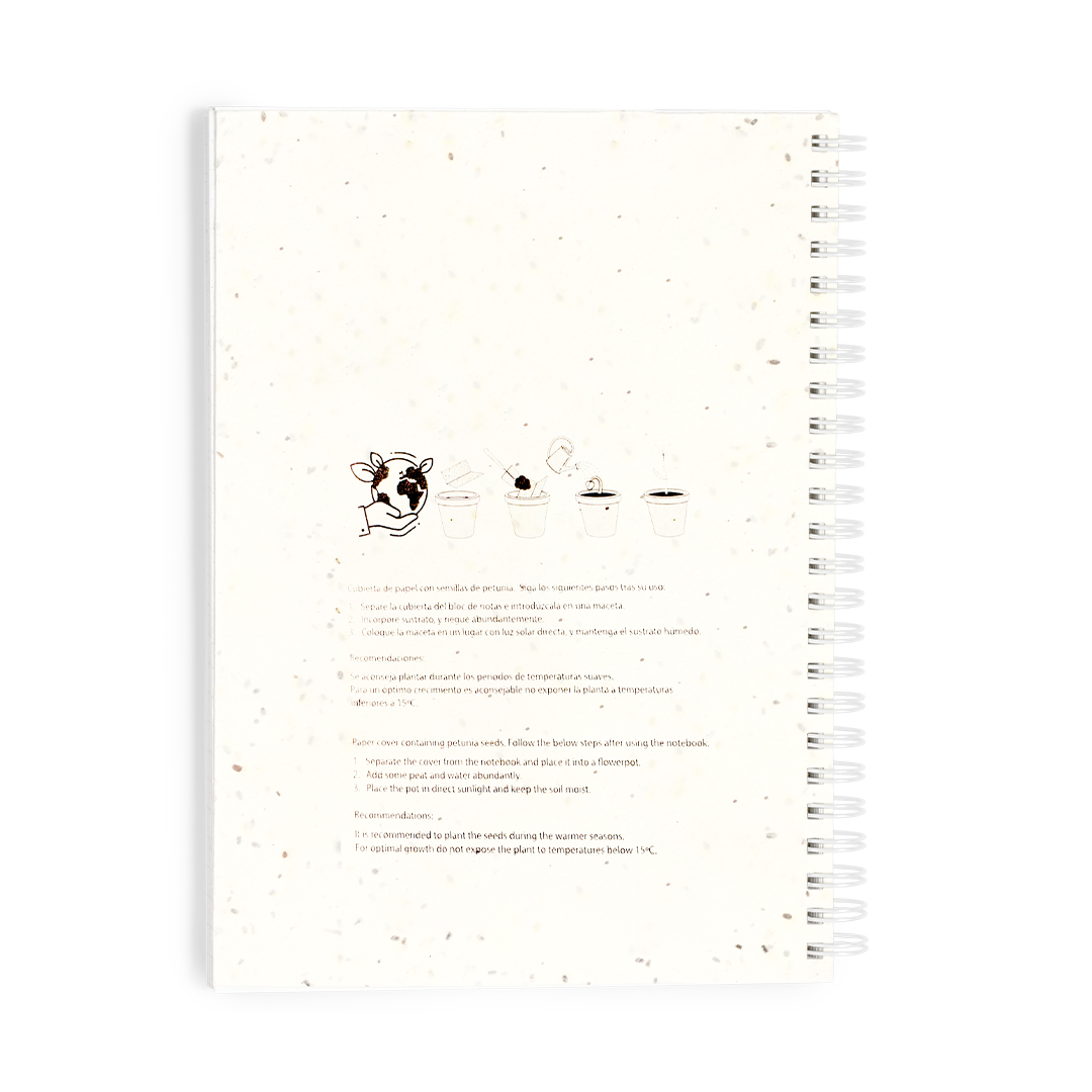 Libreta semillas personalizada Bitar de papel plantable con petunias - Oficina - Regalo Promocional Personalizado - vista alternativa