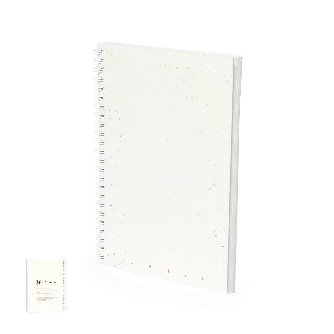 Libreta semillas personalizada Bitar de papel plantable con petunias - Oficina - Regalo Promocional Personalizado