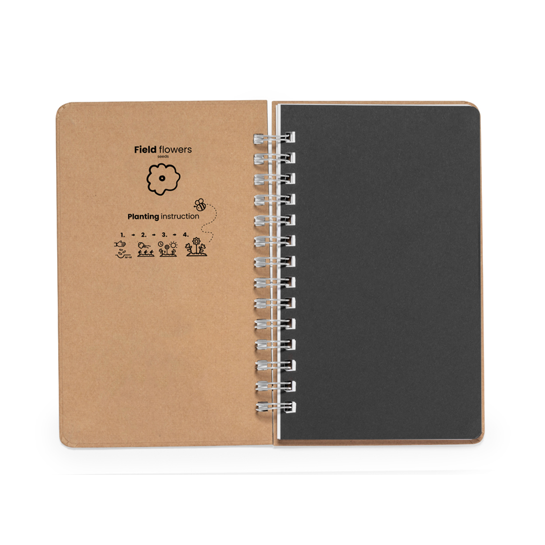 Libreta semillas personalizada Astrida de cartón reciclado con flores - Oficina - Regalo Promocional Personalizado - imagen 4