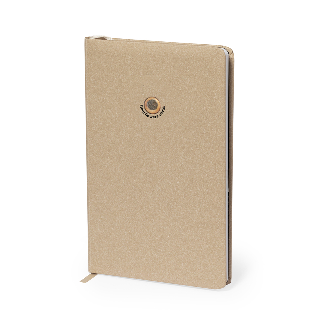 Bloc de notas personalizado con semillas Baupres de cartón reciclado