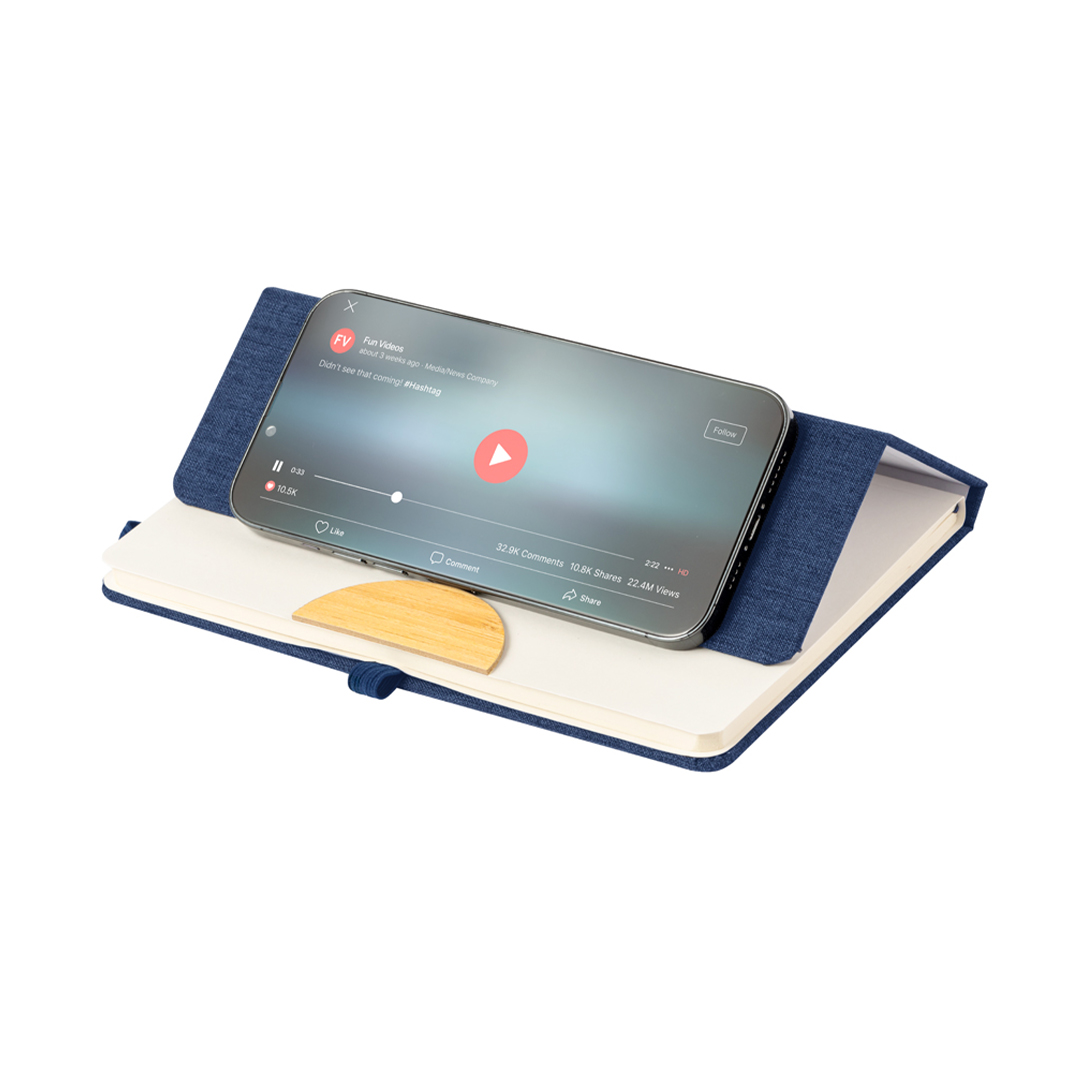 Bloc de notas personalizado con soporte Jibs de RPET bambú para smartphone - Oficina - Regalo Promocional Personalizado - vista alternativa