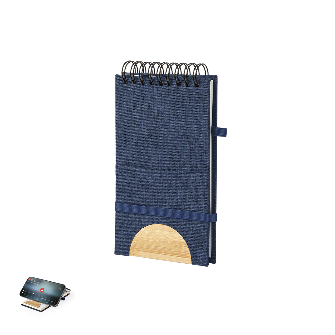 Libreta soporte personalizada Alyxa de RPET con bambú para smartphone - Oficina - Regalo Promocional Personalizado