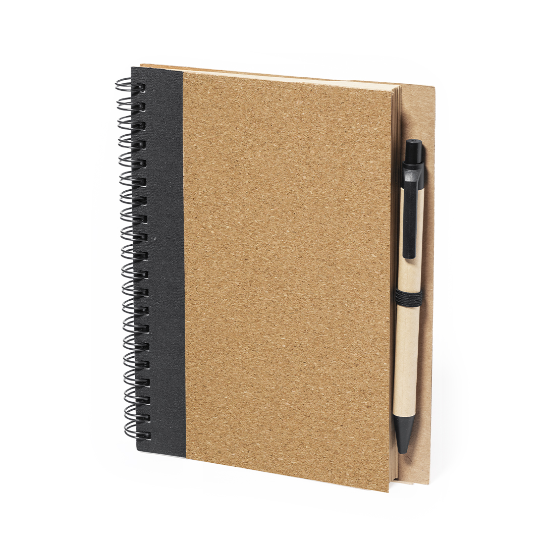 Libreta personalizada Gienah set de corcho con cartón reciclado - Set de escritura personalizados - Regalo Promocional Personalizado