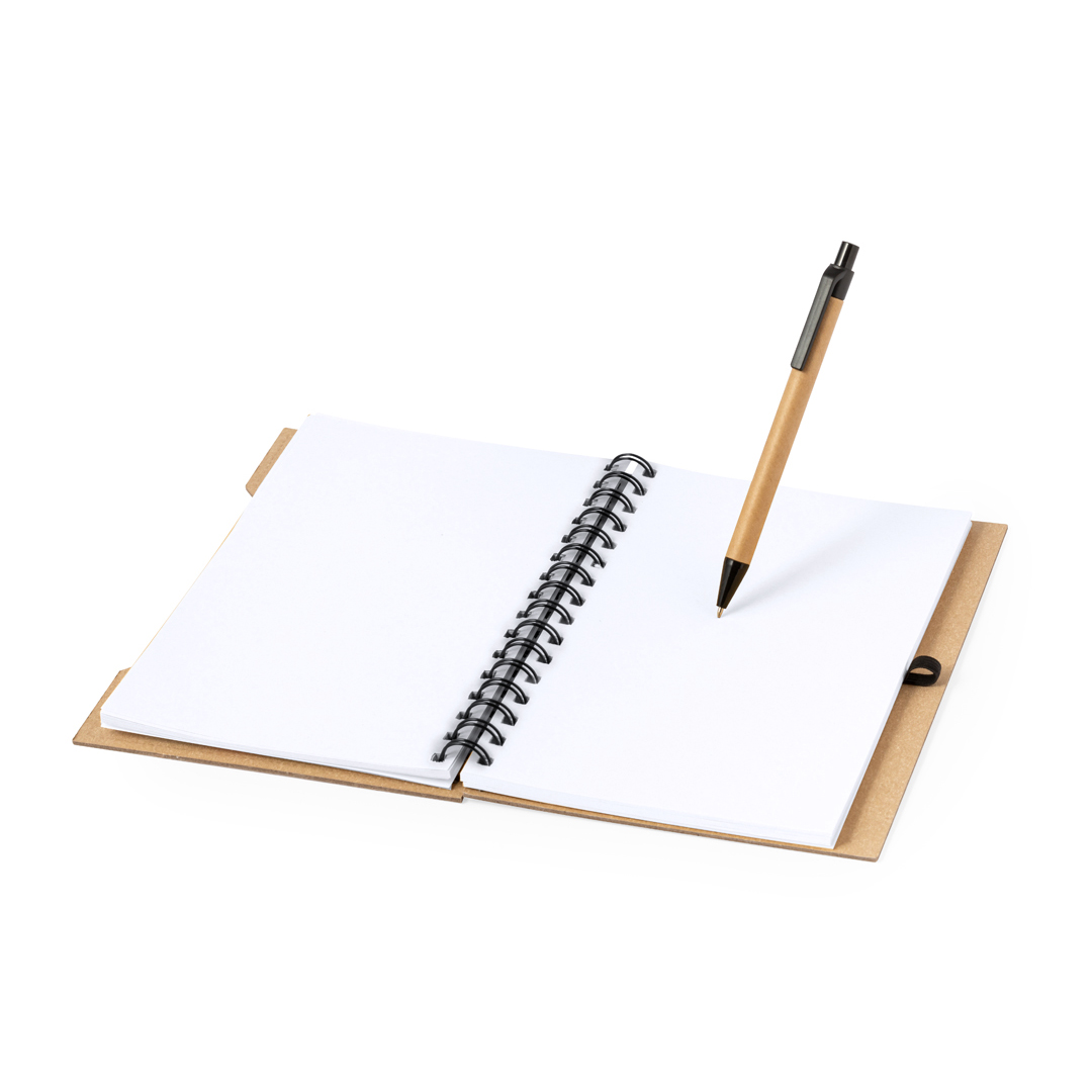 Libreta personalizada Mecony set de cartón reciclado con notas adhesivas - Set de escritura personalizados - Regalo Promocional Personalizado - vista alternativa