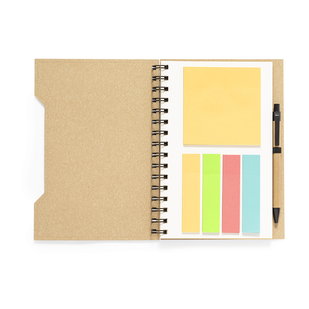 Libreta personalizada Mecony set de cartón reciclado con notas adhesivas - Set de escritura personalizados - Regalo Promocional Personalizado - imagen 3