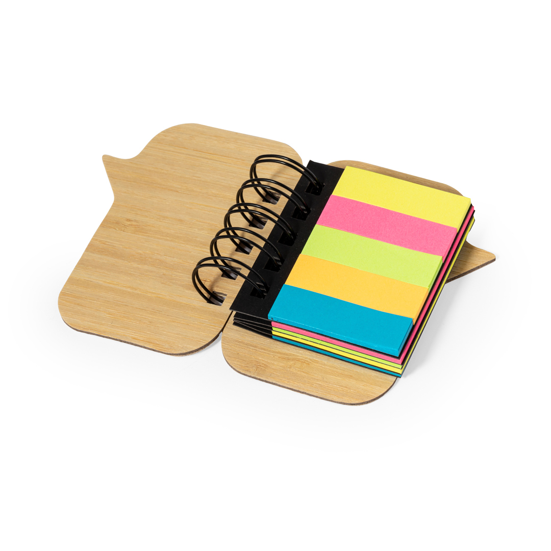 Bloc de notas personalizado Mabur con anillas en bambú forma globo speech con notas adhesivas - Oficina - Regalo Promocional Personalizado - imagen 4