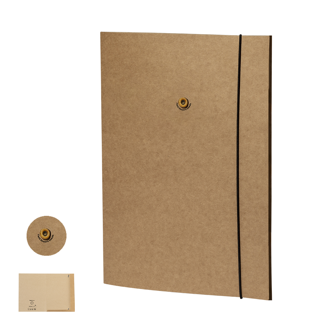 Carpeta personalizada semillas Hakala de cartón reciclado con cápsula semillas - Oficina - Regalo Promocional Personalizado