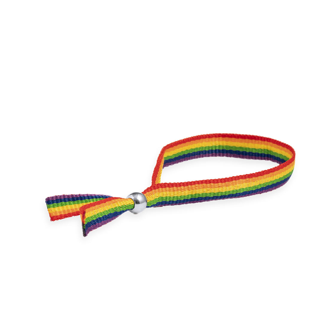 Pulsera personalizada Jabisk Rainbow multicolor de poliéster - Pulseras personalizadas - Regalo Promocional Personalizado