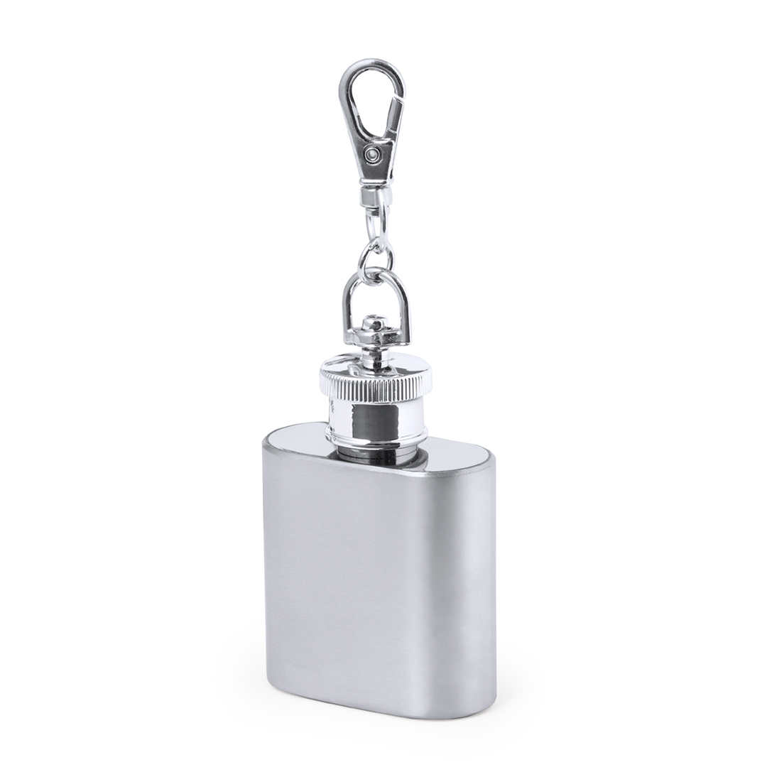 Llavero petaca personalizado Deneb de acero inox de 30ml