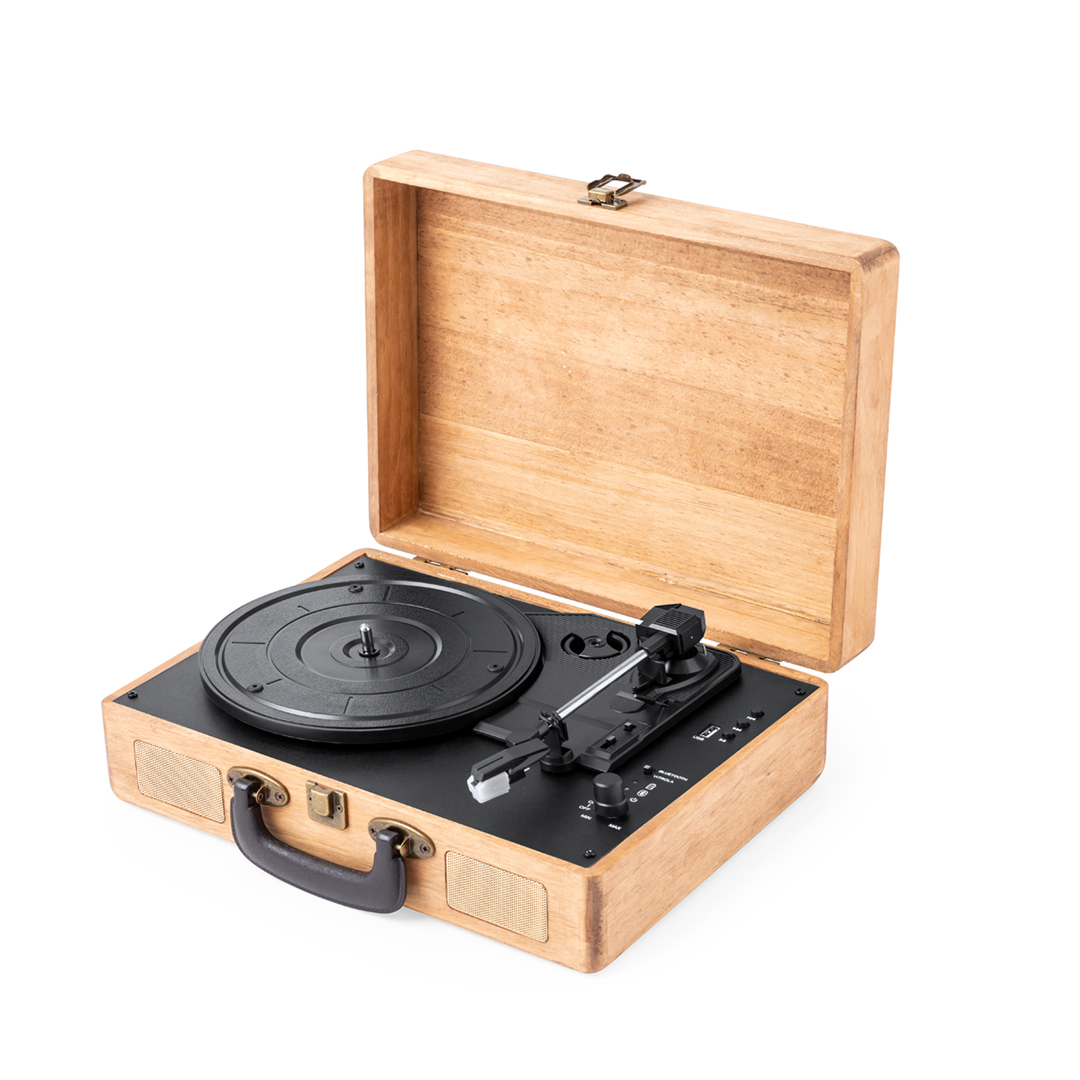 Tocadiscos reproductor personalizado Vinilux portátil de madera natural