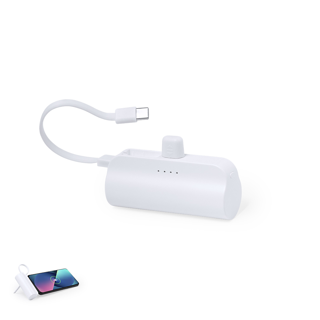 Power Bank personalizada Laford cilíndrico con soporte de ABS de 5000mAh - Tecnología - Regalo Promocional Personalizado
