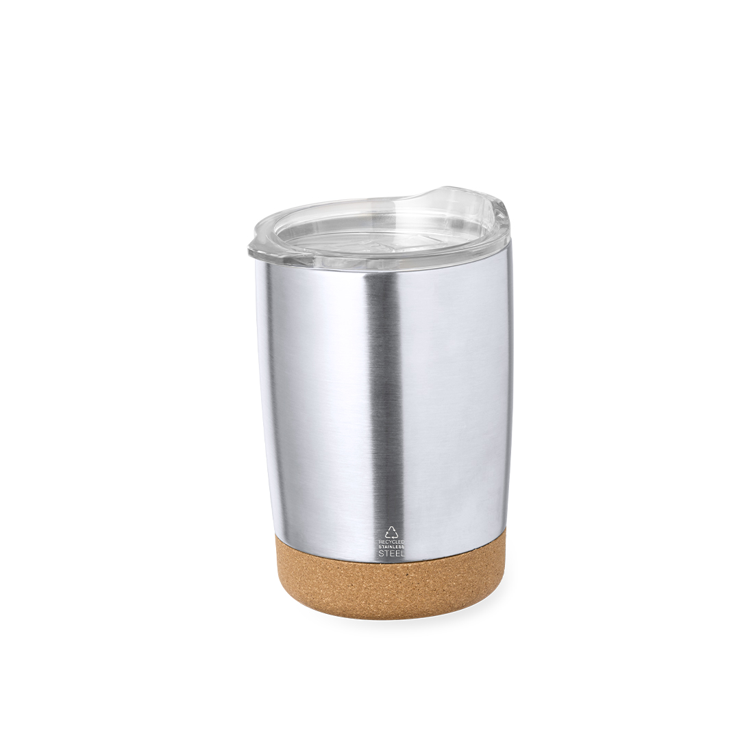 Vaso térmico personalizado Sarski de acero reciclado con corcho de 350ml - Termos personalizados - Regalo Promocional Personalizado