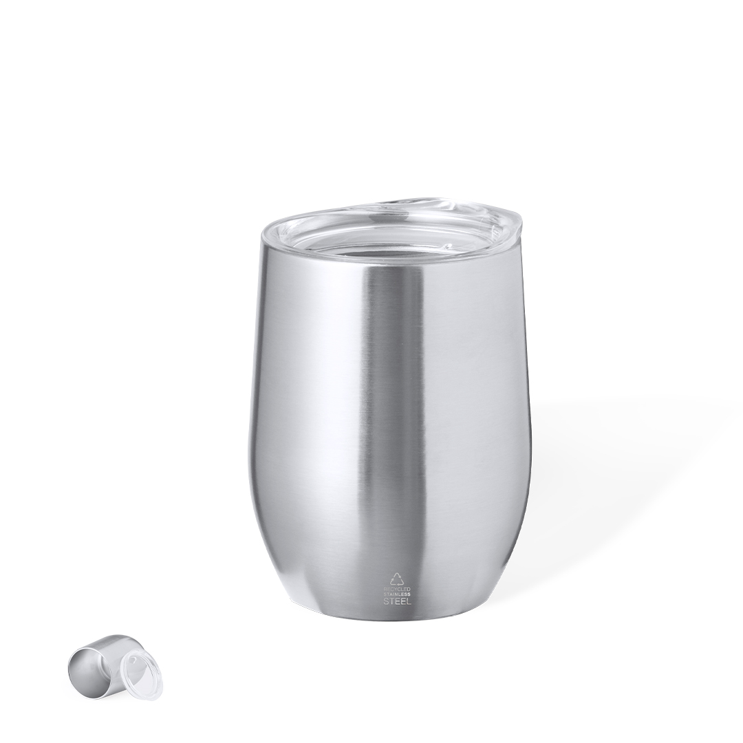 Vaso térmico personalizado Yarton de acero reciclado transparente de 340ml - Termos personalizados - Regalo Promocional Personalizado