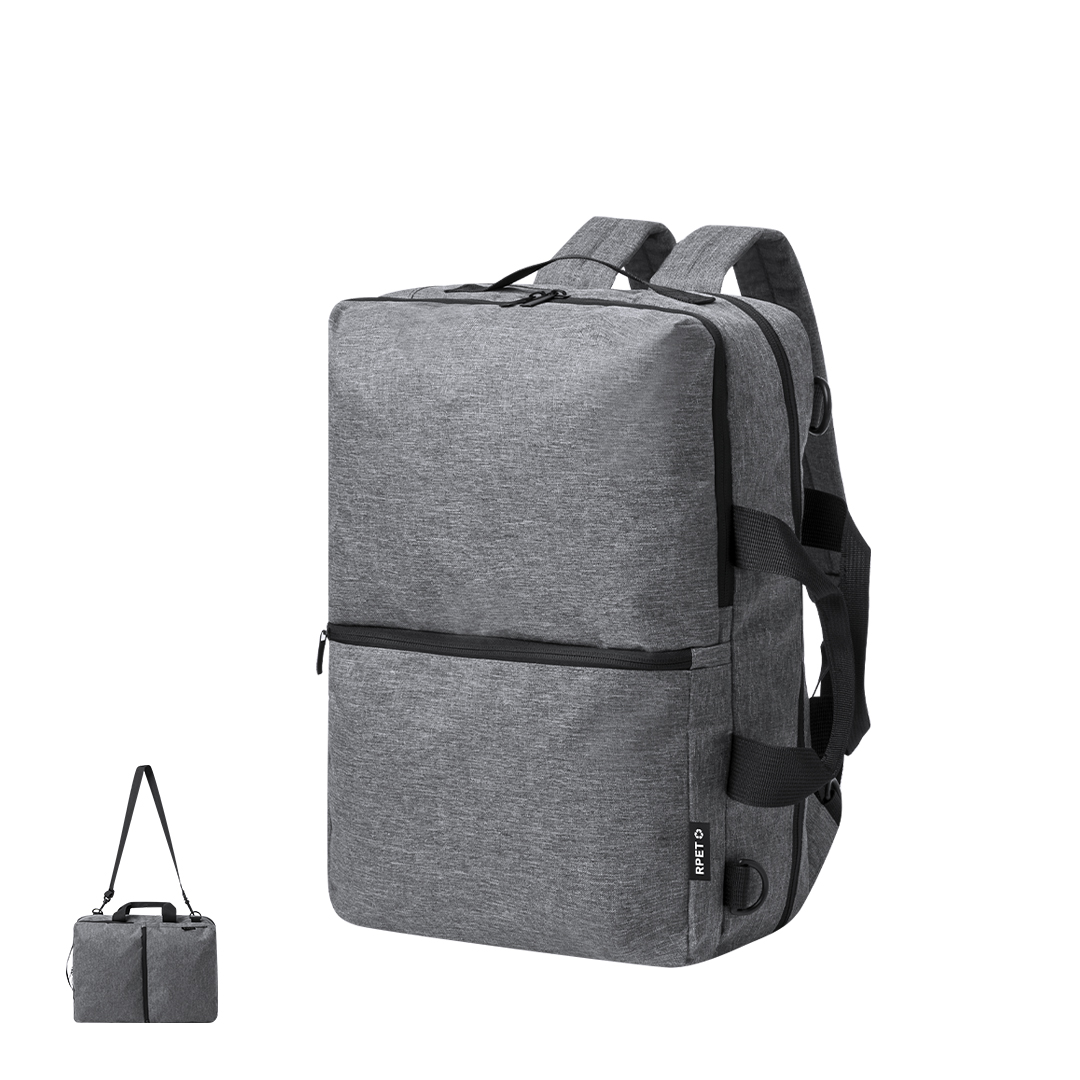 Mochila portadocumentos personalizada Makarzur de RPET 600D con 3 modalidades - Mochilas personalizadas - Regalo Promocional Personalizado