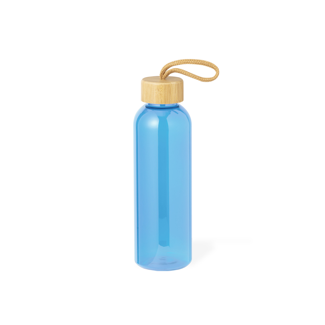 Bidón personalizado Tournax de 650ml en RPET con tapón de bambú y cordón trenzado - Tazas y botellas - Regalo Promocional Personalizado