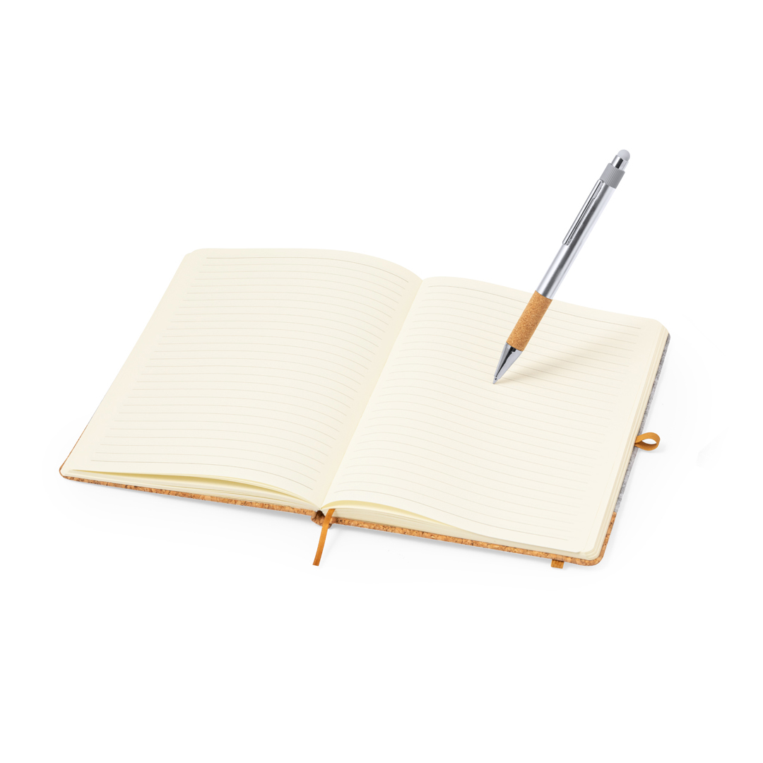Set personalizado Webermax de fieltro RPET y aluminio reciclado con bloc y bolígrafo - Set de escritura personalizados - Regalo Promocional Personalizado - vista alternativa