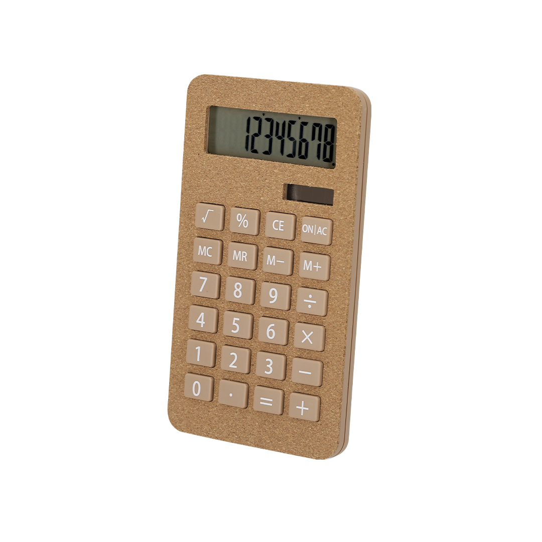Calculadora personalizada Seste de corcho solar 10 dígitos - Otros accesorios oficina - Regalo Promocional Personalizado