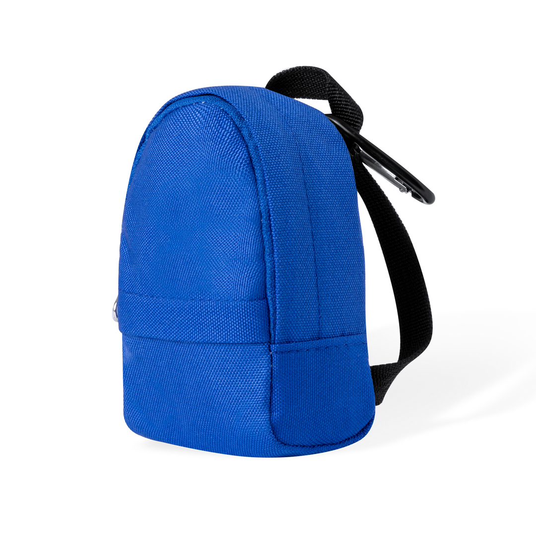 Monedero personalizado Meyvin en forma de mochila con mosquetón