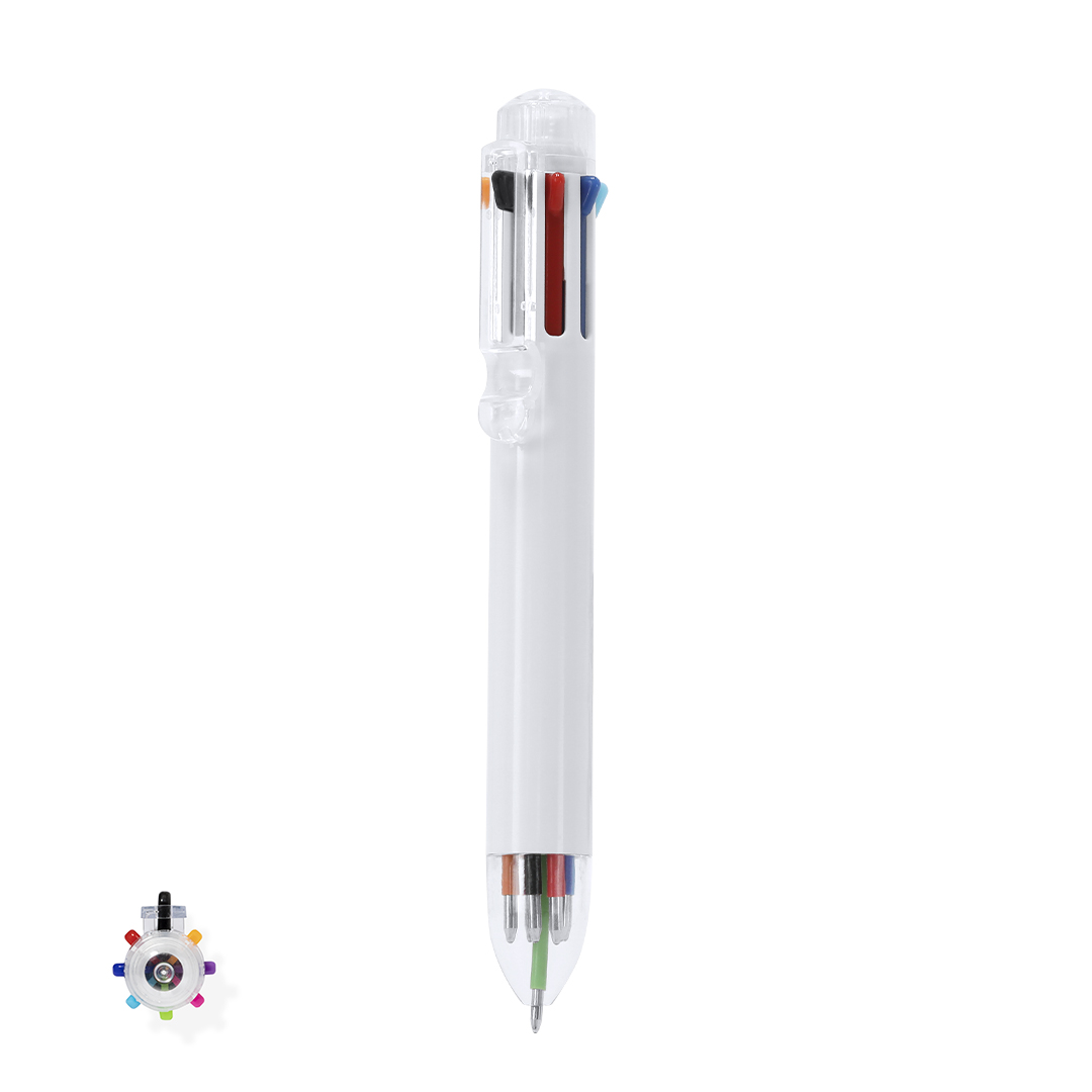 Bolígrafo personalizado Kiviuk multicolor con 8 tintas diferentes en ABS - Oficina - Regalo Promocional Personalizado