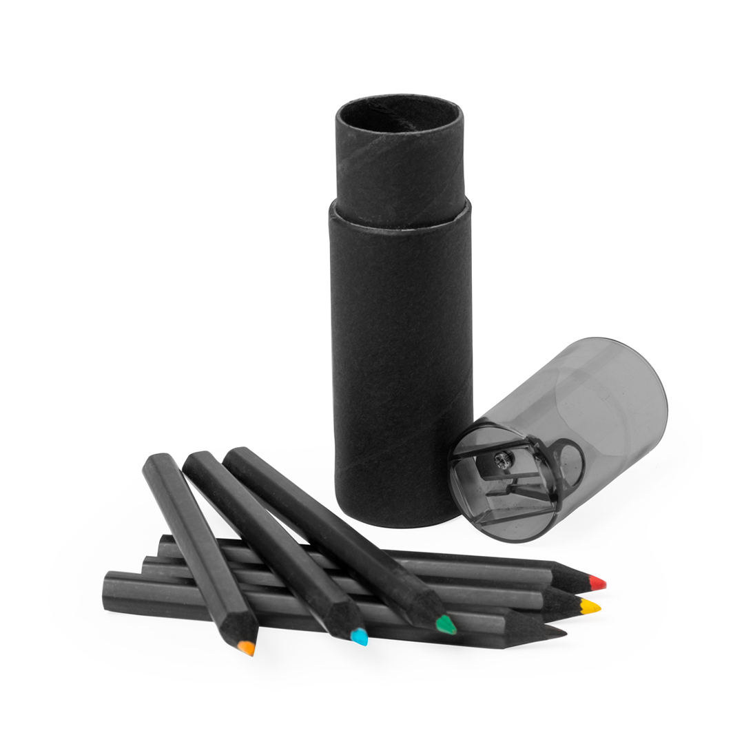 Set personalizado Durcax de 6 lápices con estuche cilíndrico reciclado - Set de escritura personalizados - Regalo Promocional Personalizado - vista alternativa