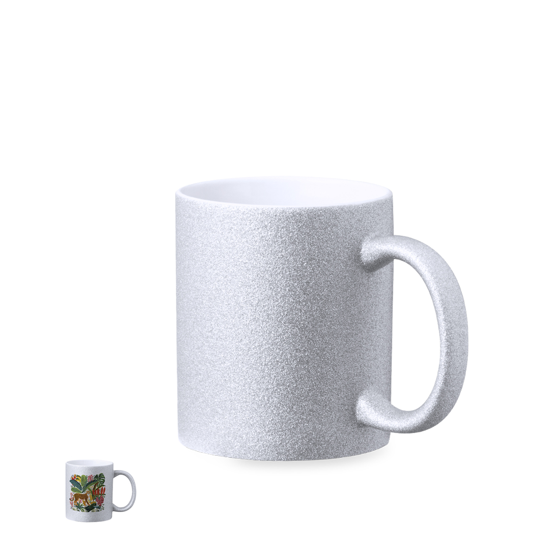 Taza de sublimación personalizada Robleda de cerámica efecto purpurina de 350ml - Tazas y vasos personalizados - Regalo Promocional Personalizado