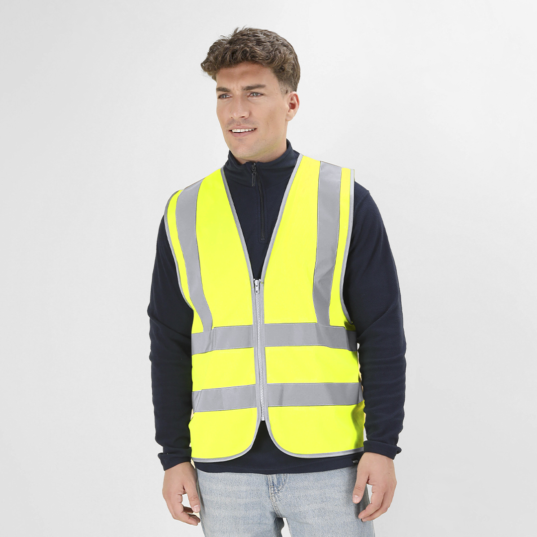 Chaleco reflectante personalizado Jestol alta visibilidad homologado CE con cremallera - Ropa y accesorios - Regalo Promocional Personalizado
