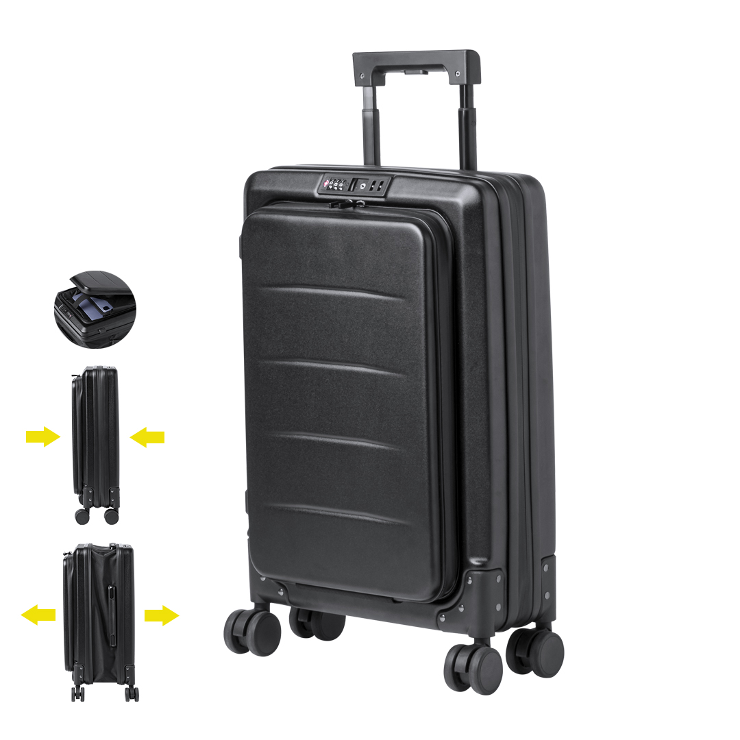 Trolley plegable personalizado Dopkin de ABS con capacidad extensible - Viaje - Regalo Promocional Personalizado