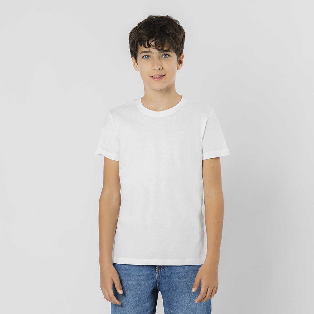 Camiseta personalizada para niño Seiyo blanca tubular de algodón - Ropa y accesorios - Regalo Promocional Personalizado