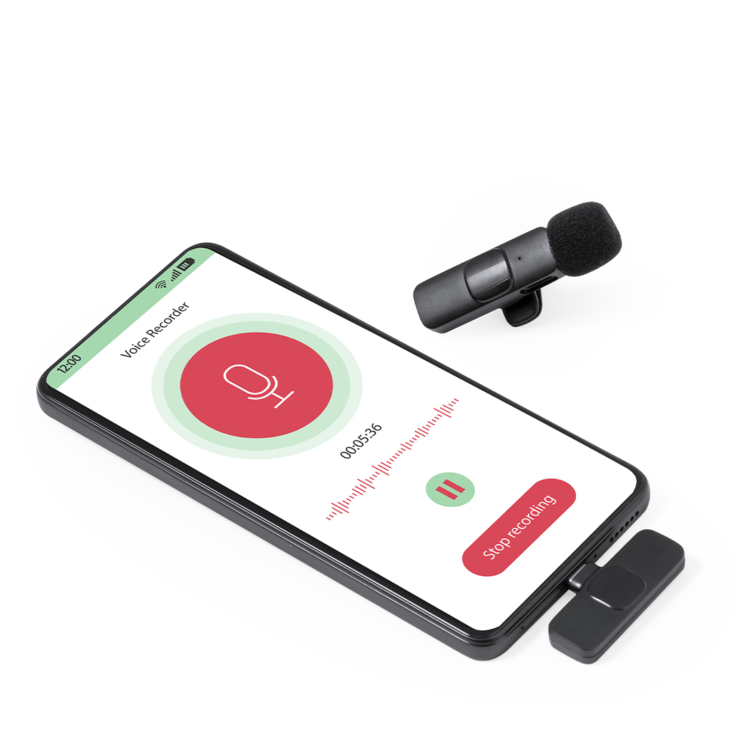 Micrófono personalizado Spart inalámbrico de solapa con receptor OTG - Tecnología - Regalo Promocional Personalizado - vista alternativa