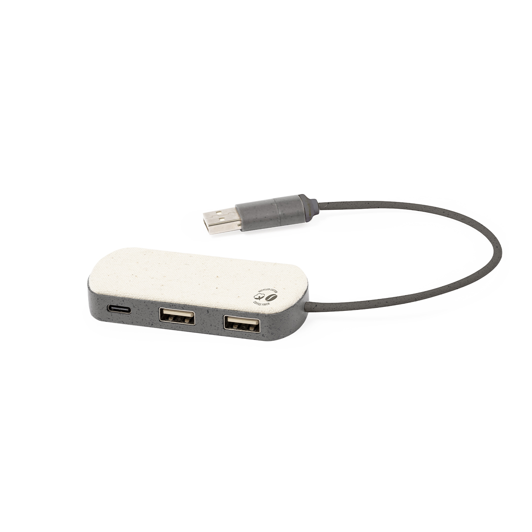Puerto USB personalizado Nylox de fibra de café - Tecnología - Regalo Promocional Personalizado