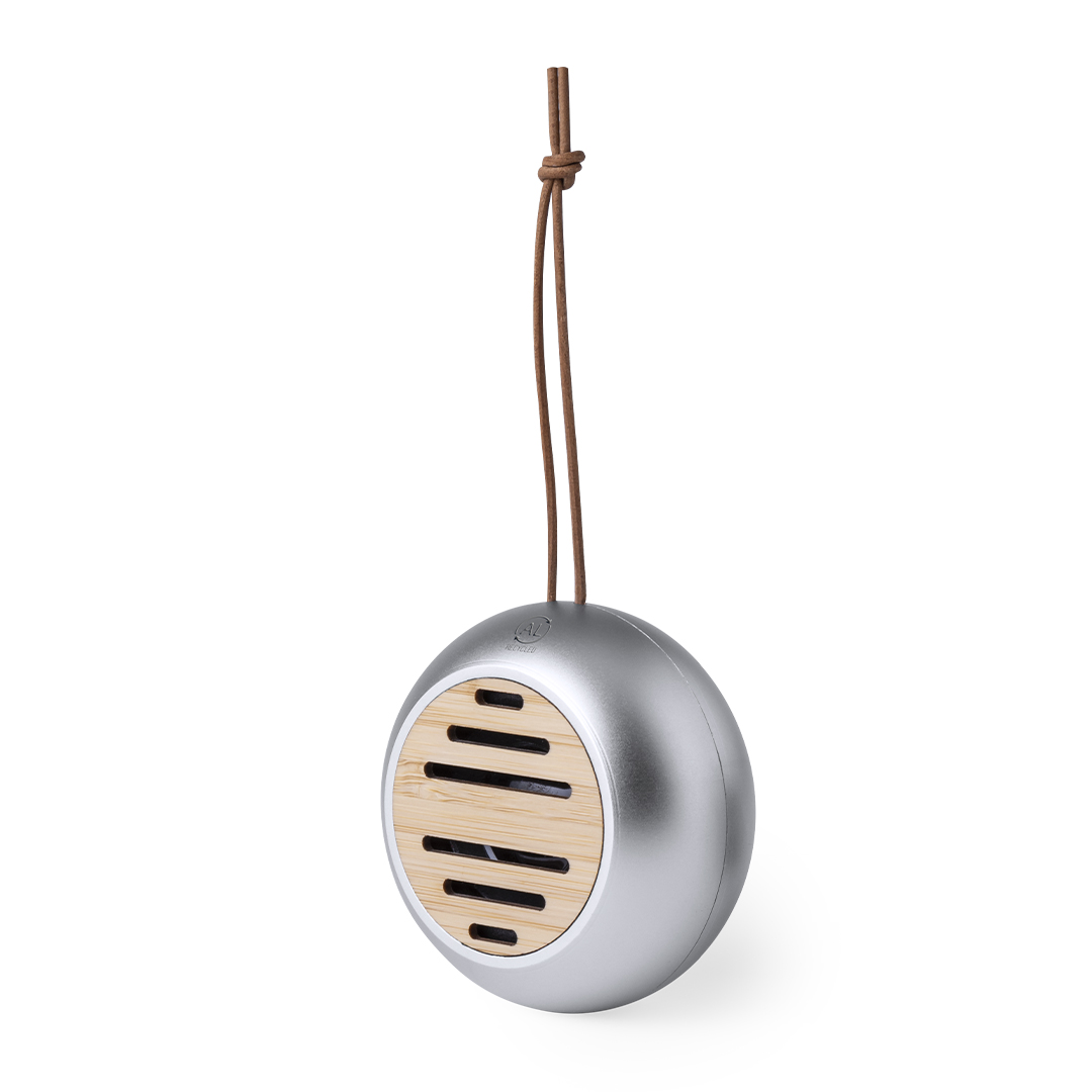 Altavoz Hiwent aluminio reciclado con rejilla bambú