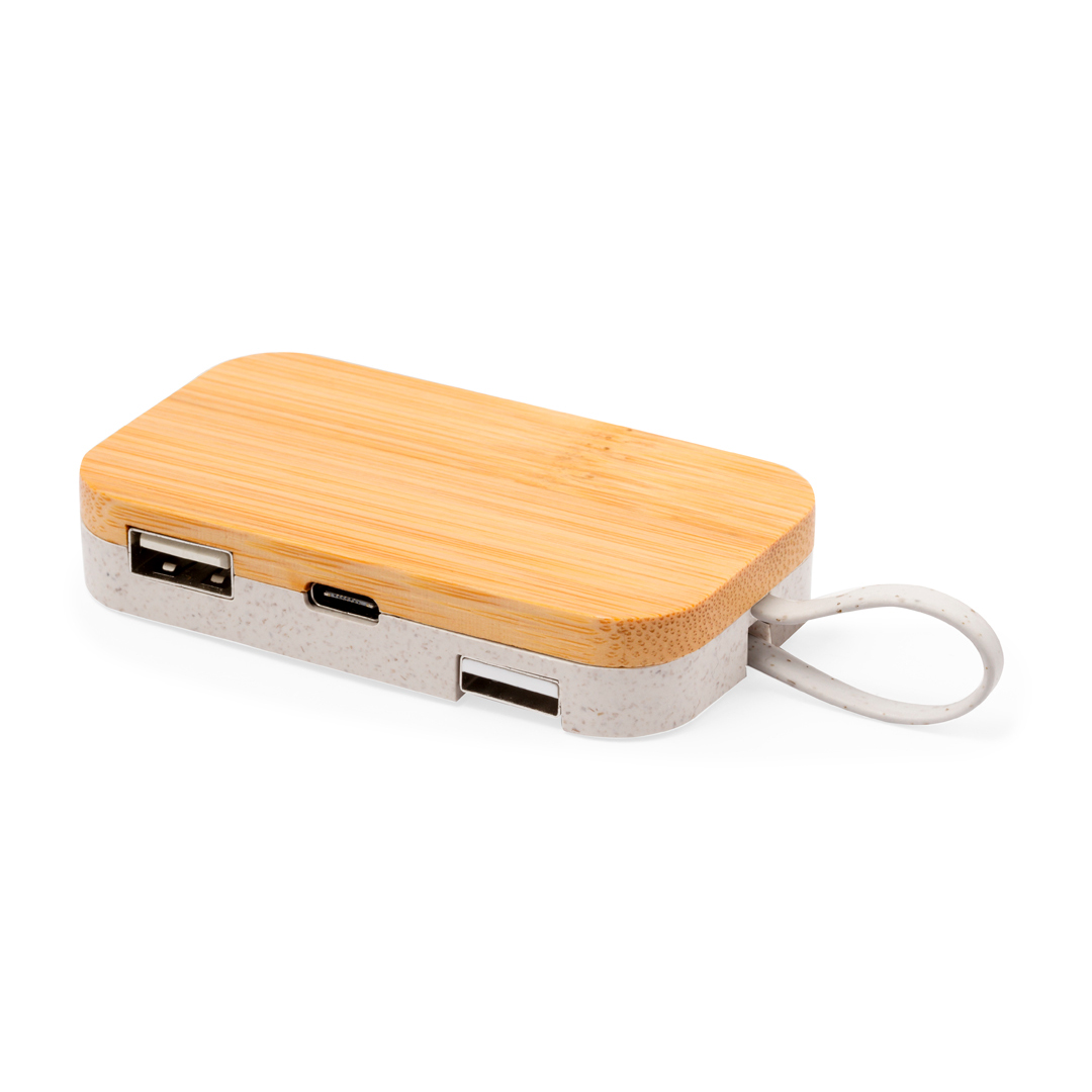 Puerto USB soporte personalizado Flow de bambú y caña de trigo - Tecnología - Regalo Promocional Personalizado - vista alternativa