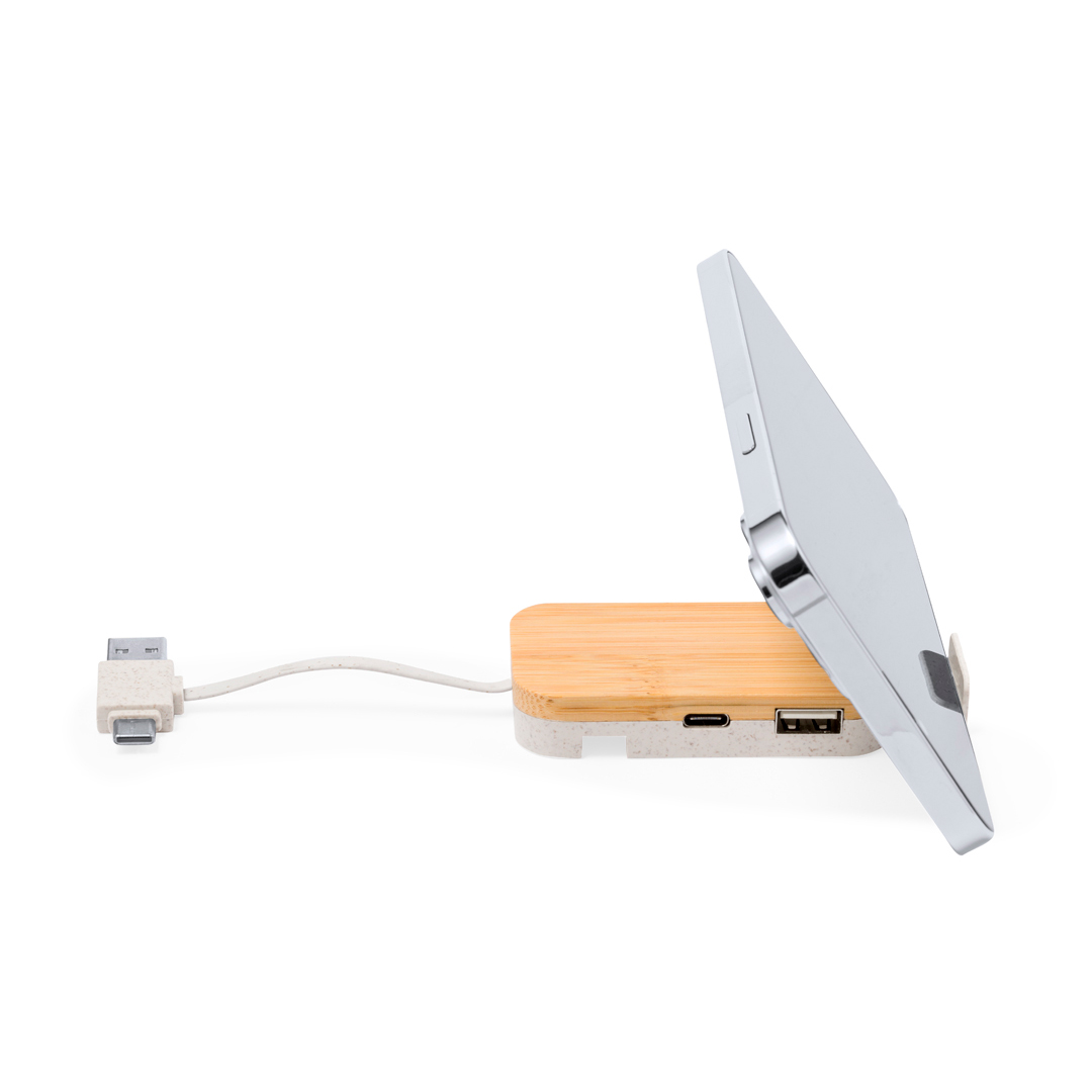 Puerto USB soporte personalizado Flow de bambú y caña de trigo - Tecnología - Regalo Promocional Personalizado - imagen 3