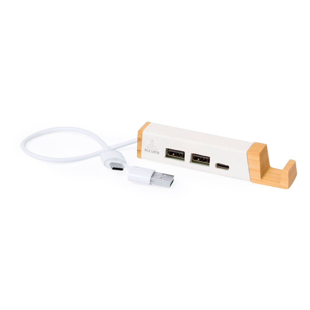 Puerto USB personalizado Kartip de bambú y cartones de leche reciclados