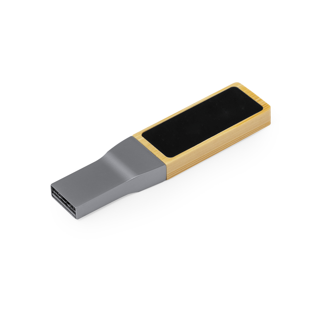 Memoria USB personalizada Olson 16GB de bambú con zona iluminada