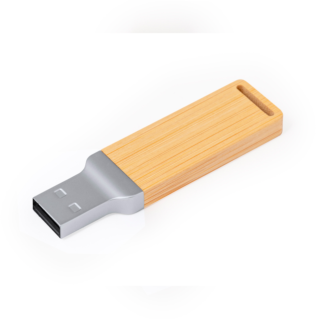 Memoria USB personalizada Narvik 16GB de bambú en caja kraft