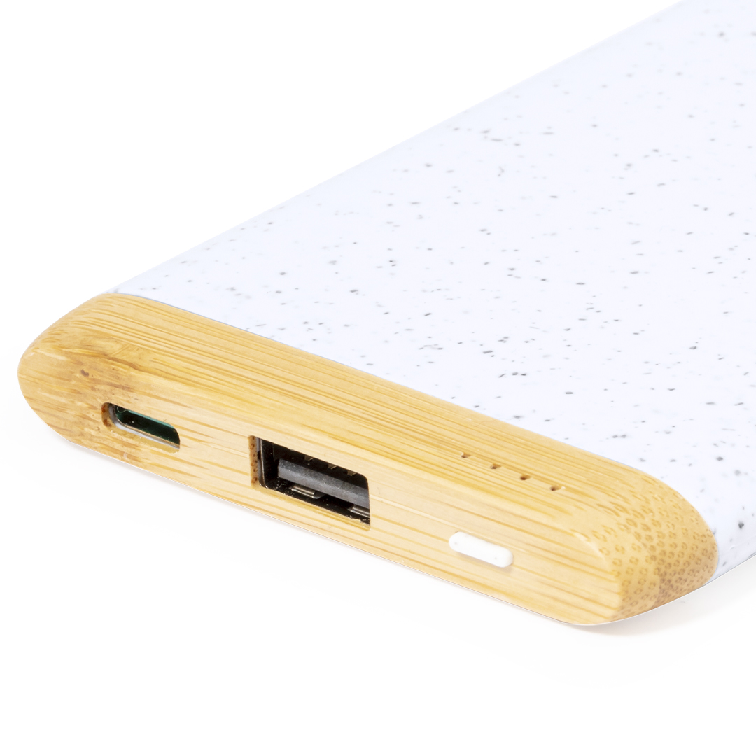 Power Bank personalizada Coquin de bambú y caña de trigo de 5000mAh - Tecnología - Regalo Promocional Personalizado - imagen 3