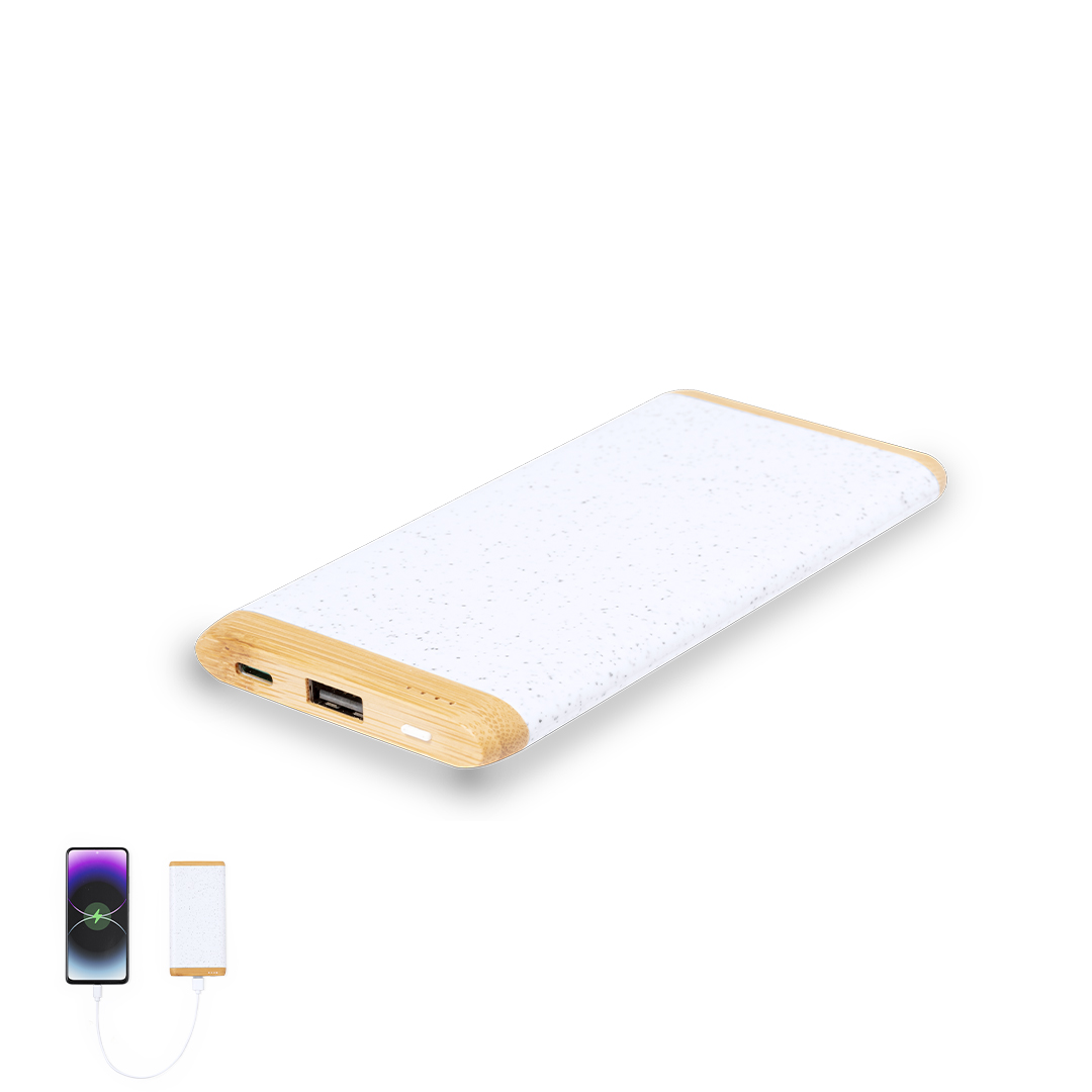 Power Bank personalizada Coquin de bambú y caña de trigo de 5000mAh - Tecnología - Regalo Promocional Personalizado