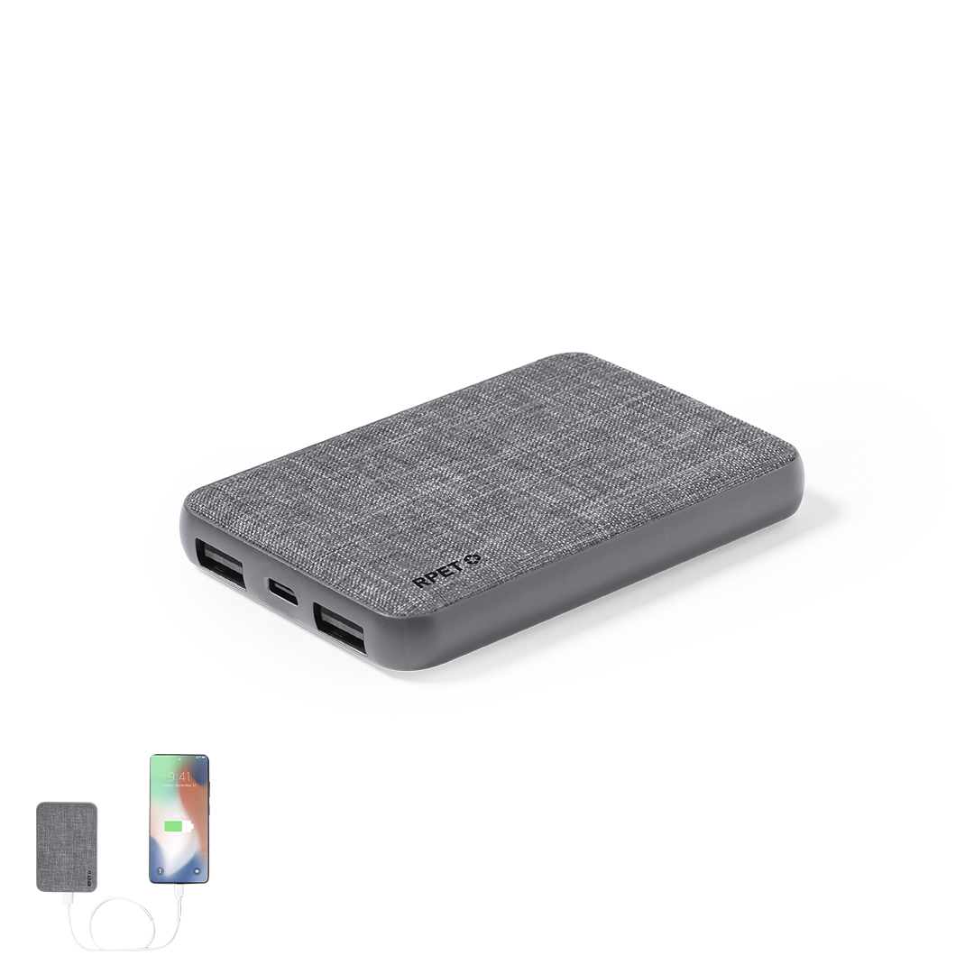 Power Bank personalizada Syrong de poliéster RPET reciclado de 5000mAh - Tecnología - Regalo Promocional Personalizado