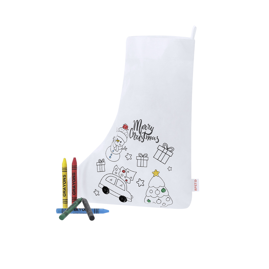 Calcetín personalizado Mordy navideño RPET para colorear - Ropa y accesorios - Regalo Promocional Personalizado