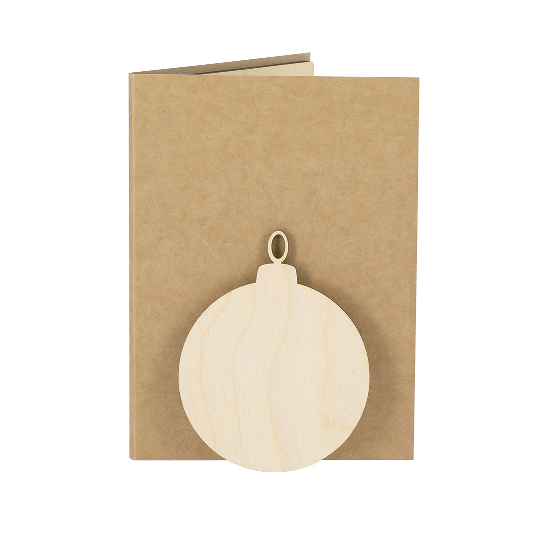 Postal adorno personalizada Astrox navideña con semillas pino