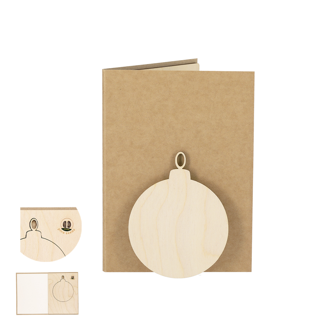 Postal adorno personalizada Astrox navideña con semillas pino - Navidad - Regalo Promocional Personalizado