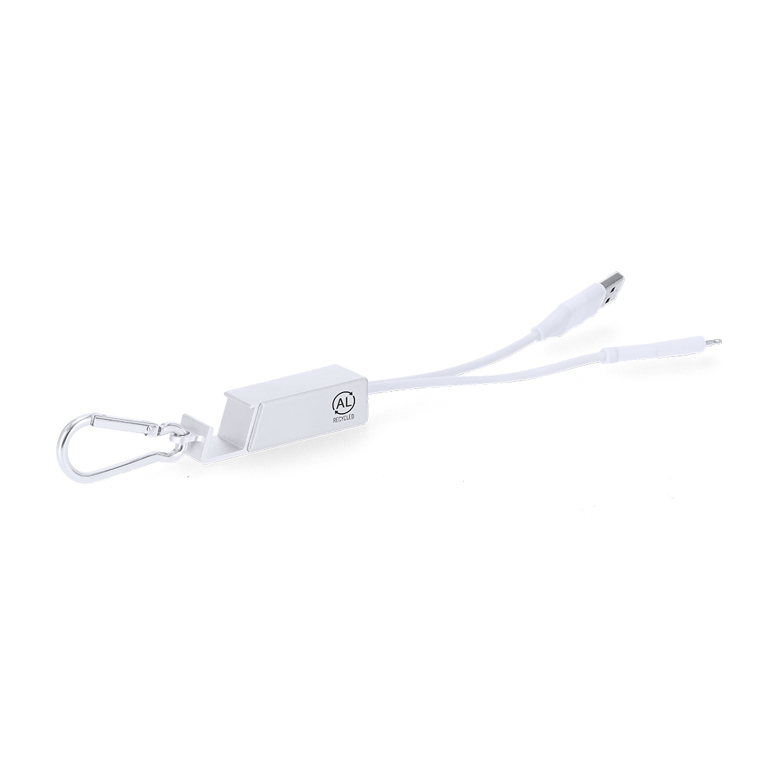 Puerto USB cargador personalizado Leony de aluminio reciclado con soporte - Tecnología - Regalo Promocional Personalizado - vista alternativa