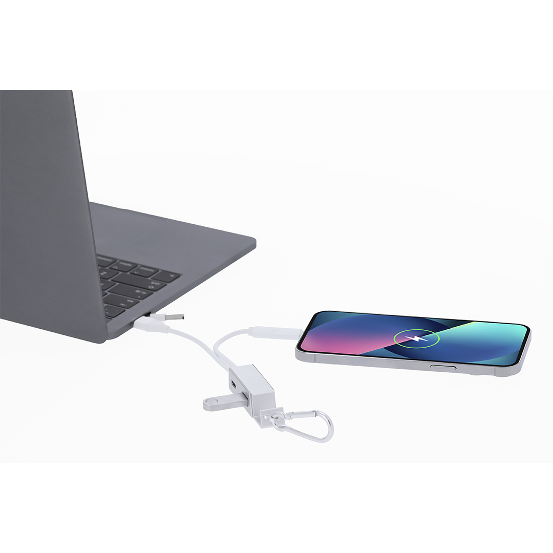 Puerto USB cargador personalizado Leony de aluminio reciclado con soporte - Tecnología - Regalo Promocional Personalizado - imagen 4