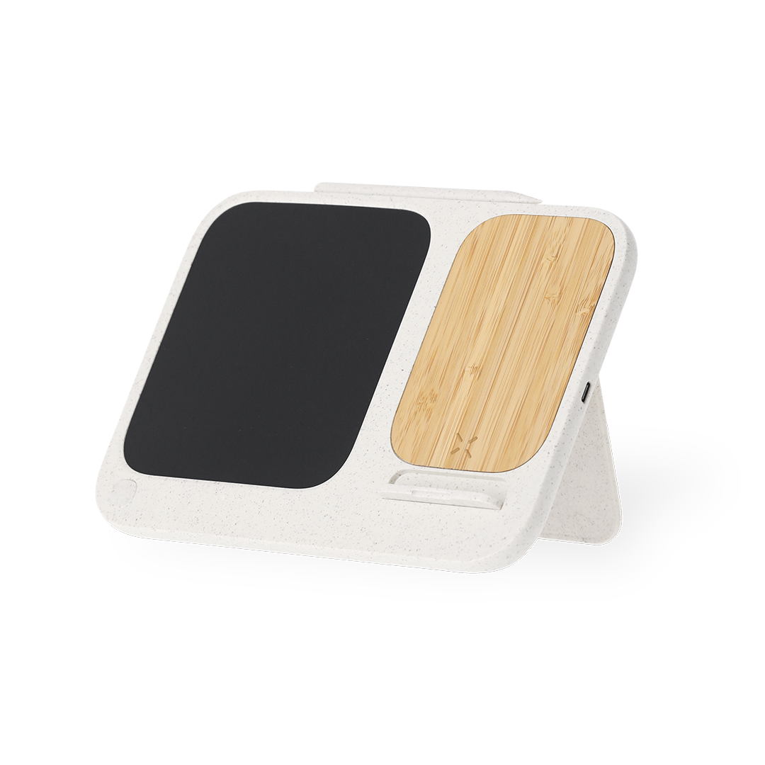 Cargador personalizado tablet escritura LCD Artic inalámbrico 15W de caña trigo con bambú