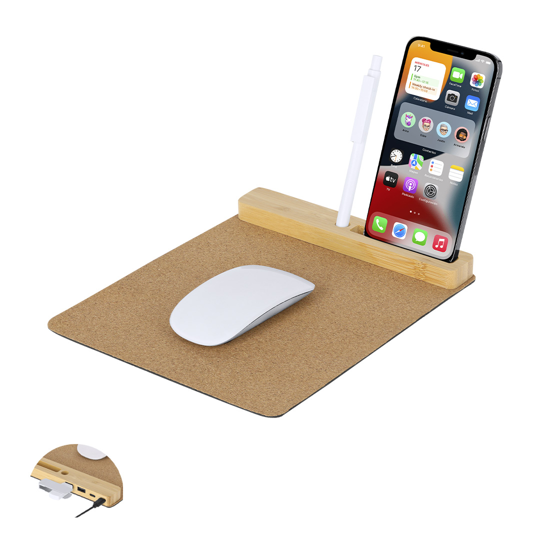 Alfombrilla multifunción Dannax corcho bambú - Tecnología - Regalo Promocional Personalizado