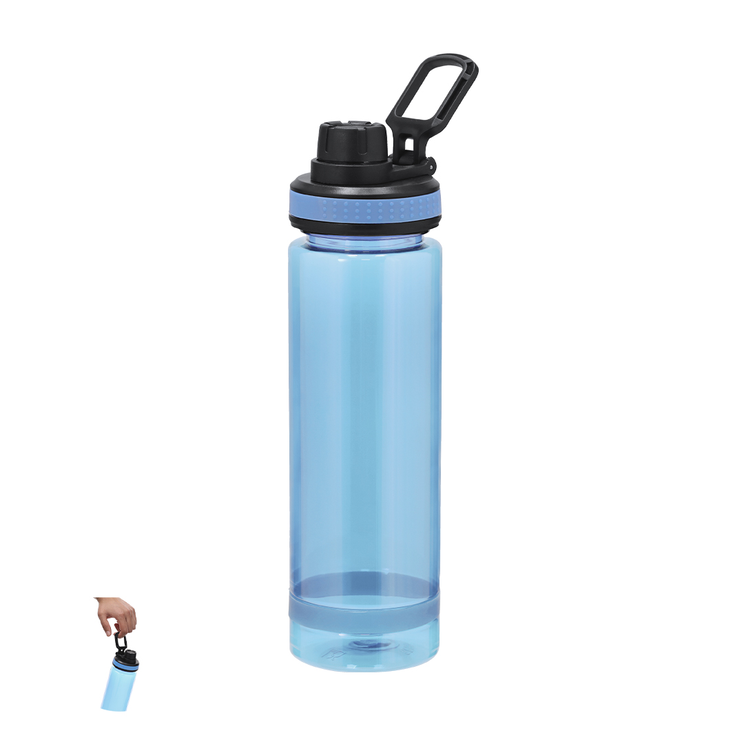 Bidón personalizado Ziffel de 700ml en RPET translúcido mate con doble tapón - Tazas y botellas - Regalo Promocional Personalizado