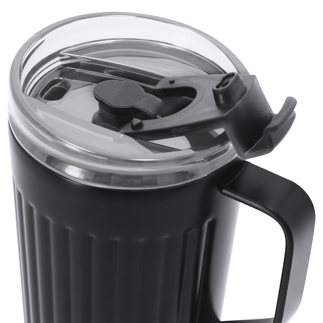 Taza térmica personalizada Korpla de acero inox reciclado con pajita de 350ml - Tazas y vasos personalizados - Regalo Promocional Personalizado - vista alternativa