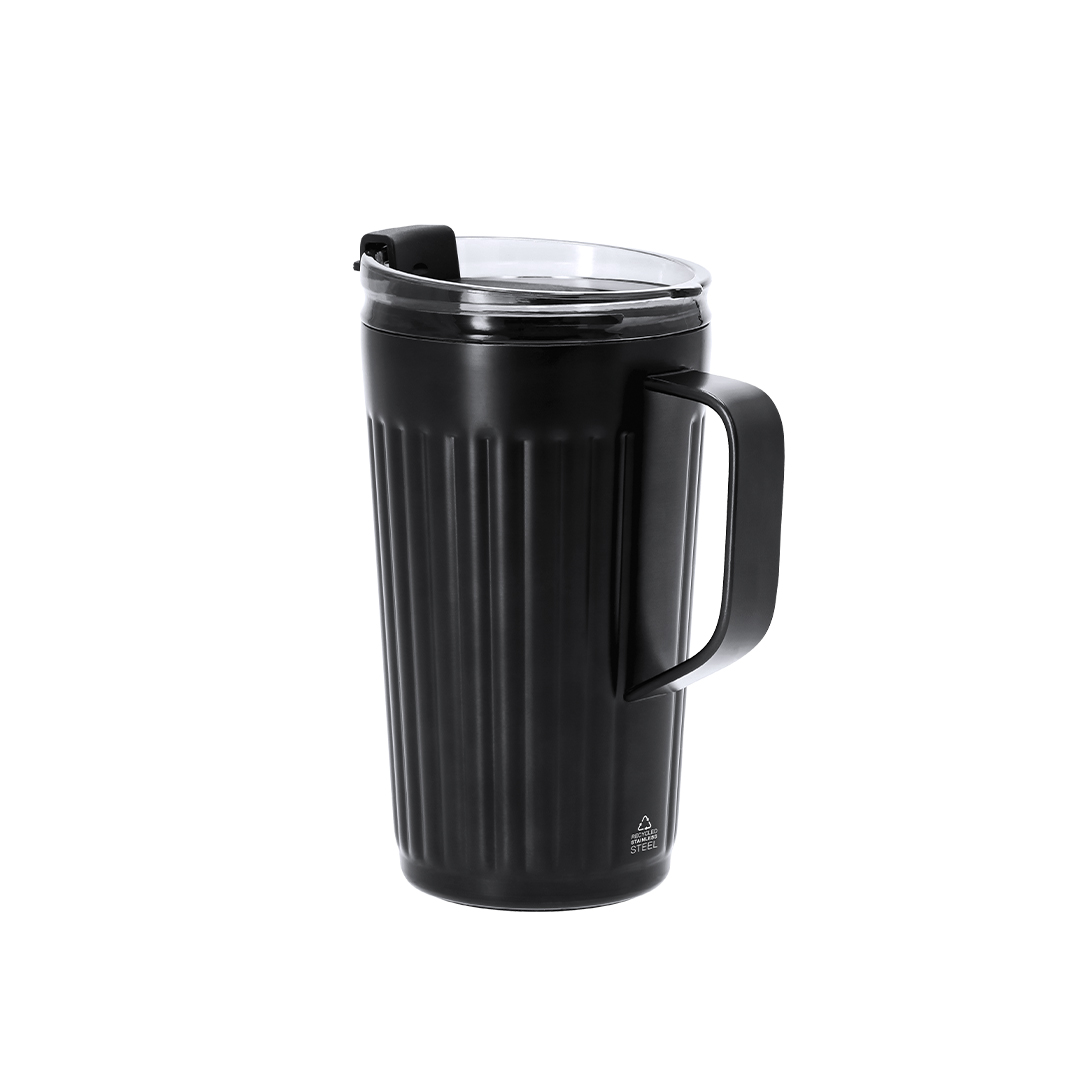 Taza térmica personalizada Korpla de acero inox reciclado con pajita de 350ml - Tazas y vasos personalizados - Regalo Promocional Personalizado
